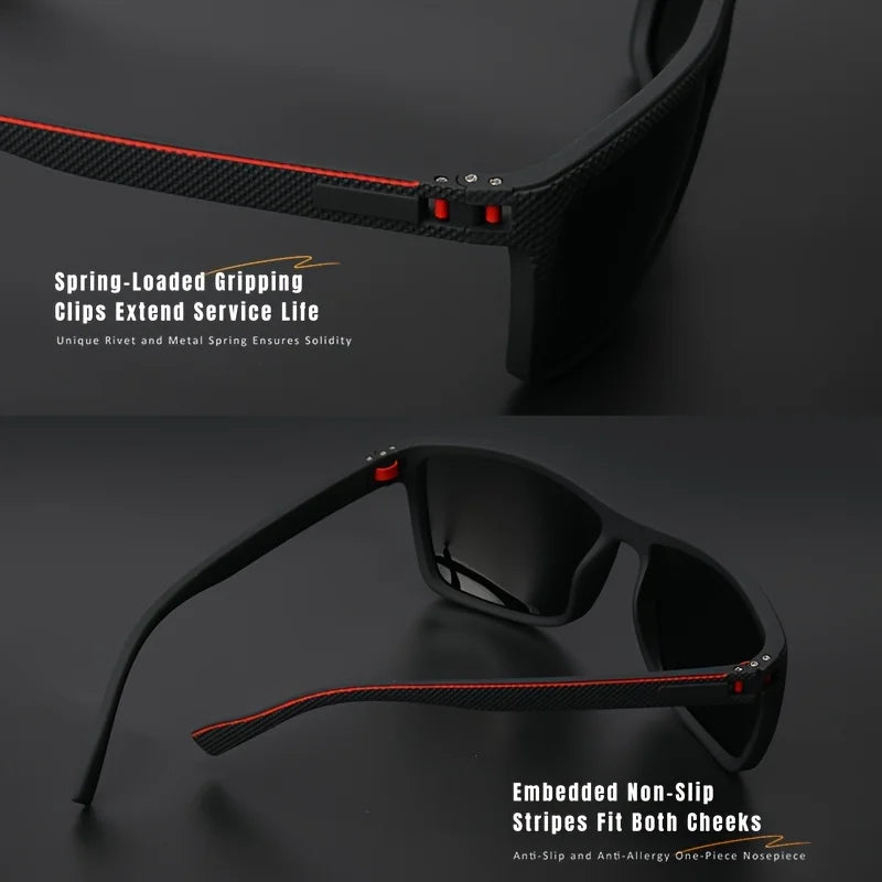 Lunettes de soleil sport extérieur polarisées — courbe, cadre résistant, bouclier, UV400