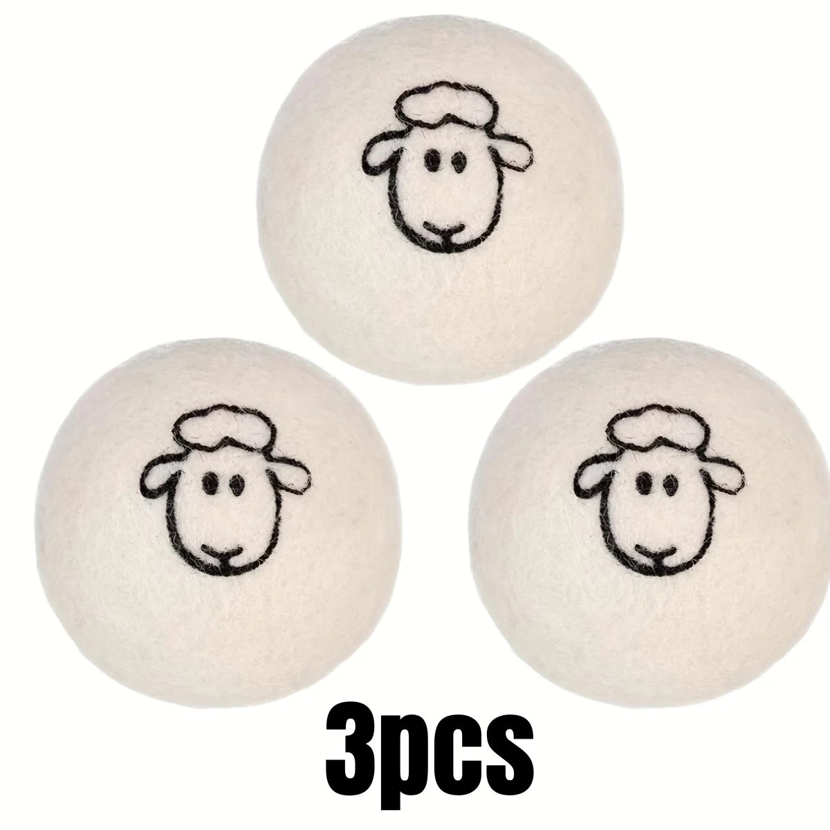 Reusable Wool Dryer Ball Fabric Softener Washing Machine Alternative Wrinkle Reducer Cleaning Supplies Gadget, 1 to 6 Pieces