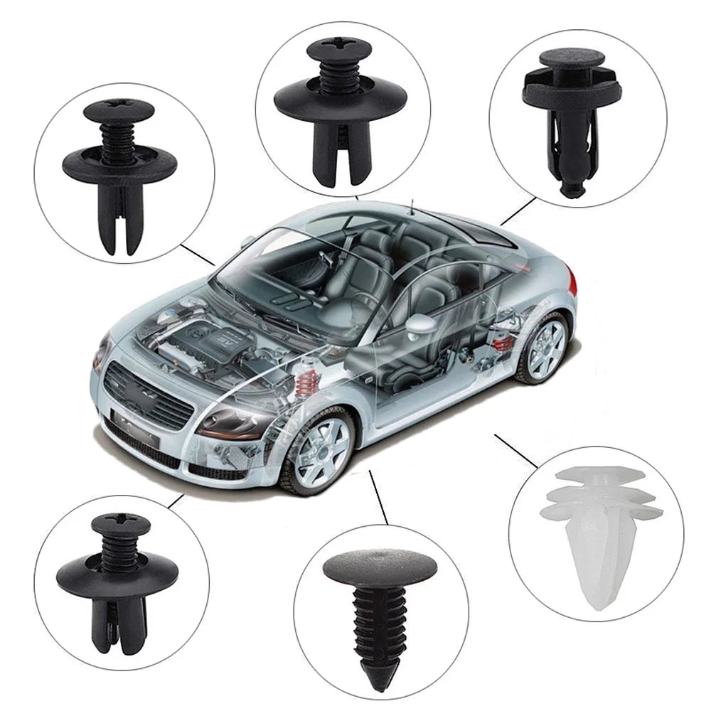 Kit de sujeción para panel de guarnecido de puerta de parachoques de coche, clip de sujeción automático mixto, empujador de carrocería, retenedor, pasador, remache, clips de coche, embalaje en caja o bolsa