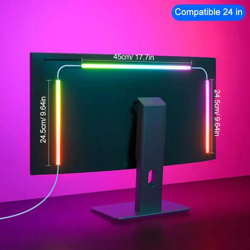 Bande LED USB PC 24-34 Pouces RGBIC — Sync Musicale App, Rétroéclairage Écran, Gaming