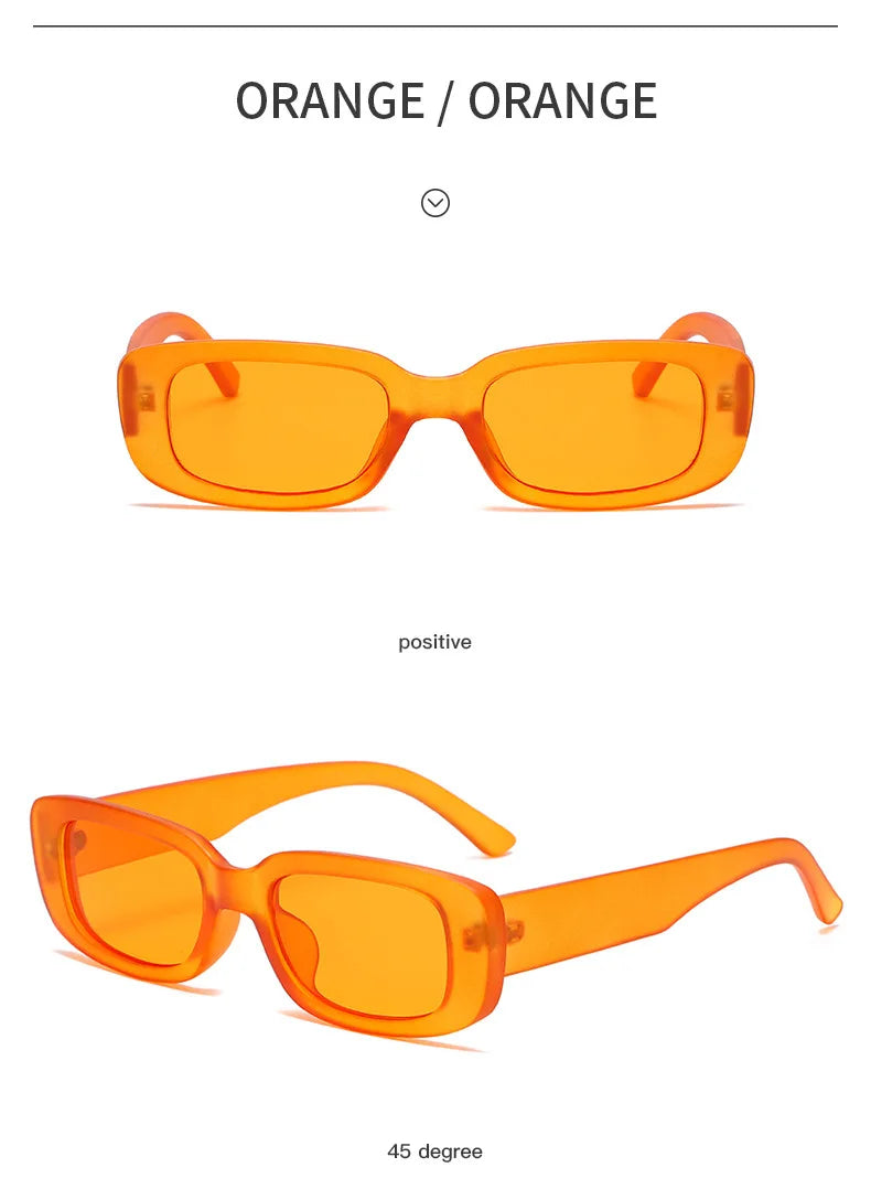 Lunettes de soleil carrées rétro vintage — petites, rectangulaires, voyage, femme