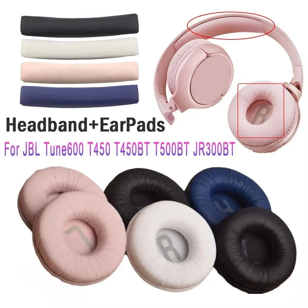 Oreillettes de remplacement pour casque Bluetooth — coussinets et bandeau, compatible T450BT T500BT Tune600 660 510BT
