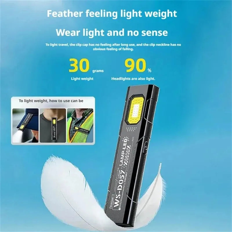 Lampe de travail tactique portable, outil EDC, mini lampe torche LED, outil de camping et de randonnée en plein air, lampe torche molle, rechargeable par USB