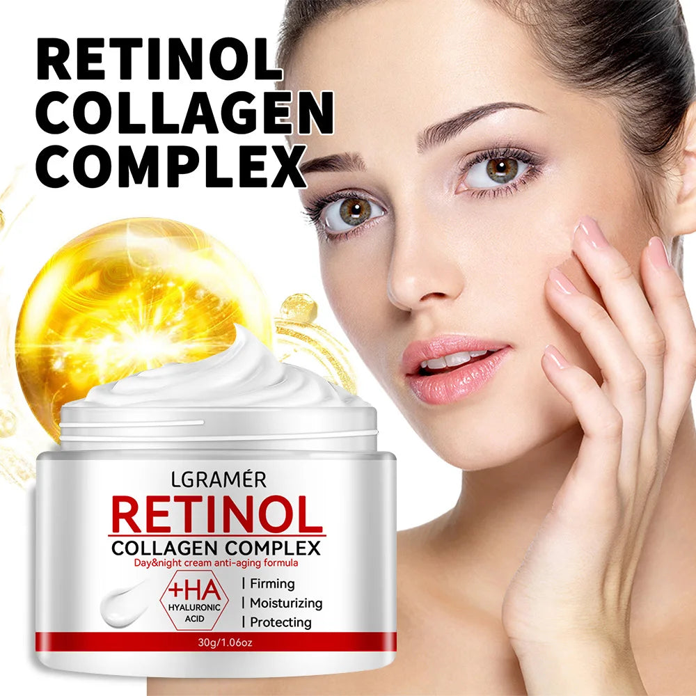 Retinol Lifting Firming Cream for Face, Collagen Product for Smoothing Wrinkles, Moisturizing, Whitening, Brightening for Skin
