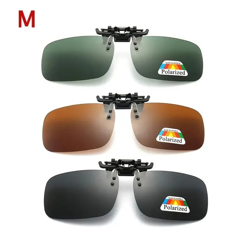 Lunettes de soleil polarisées à lentilles grises, 4 couleurs, Clip rabattable UV 380, pour la conduite, la pêche, la Vision nocturne