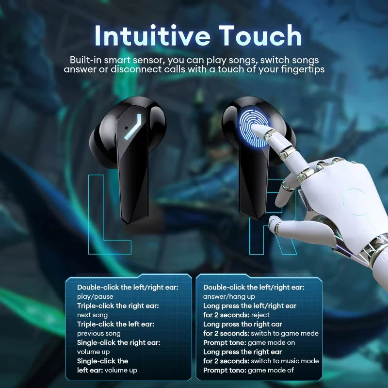 New Lenovo XT53 Upgraded Wireless Bluetooth 5.4 Earbuds LED Digital Display Waterproof Headset Low Latency Gaming Headphones