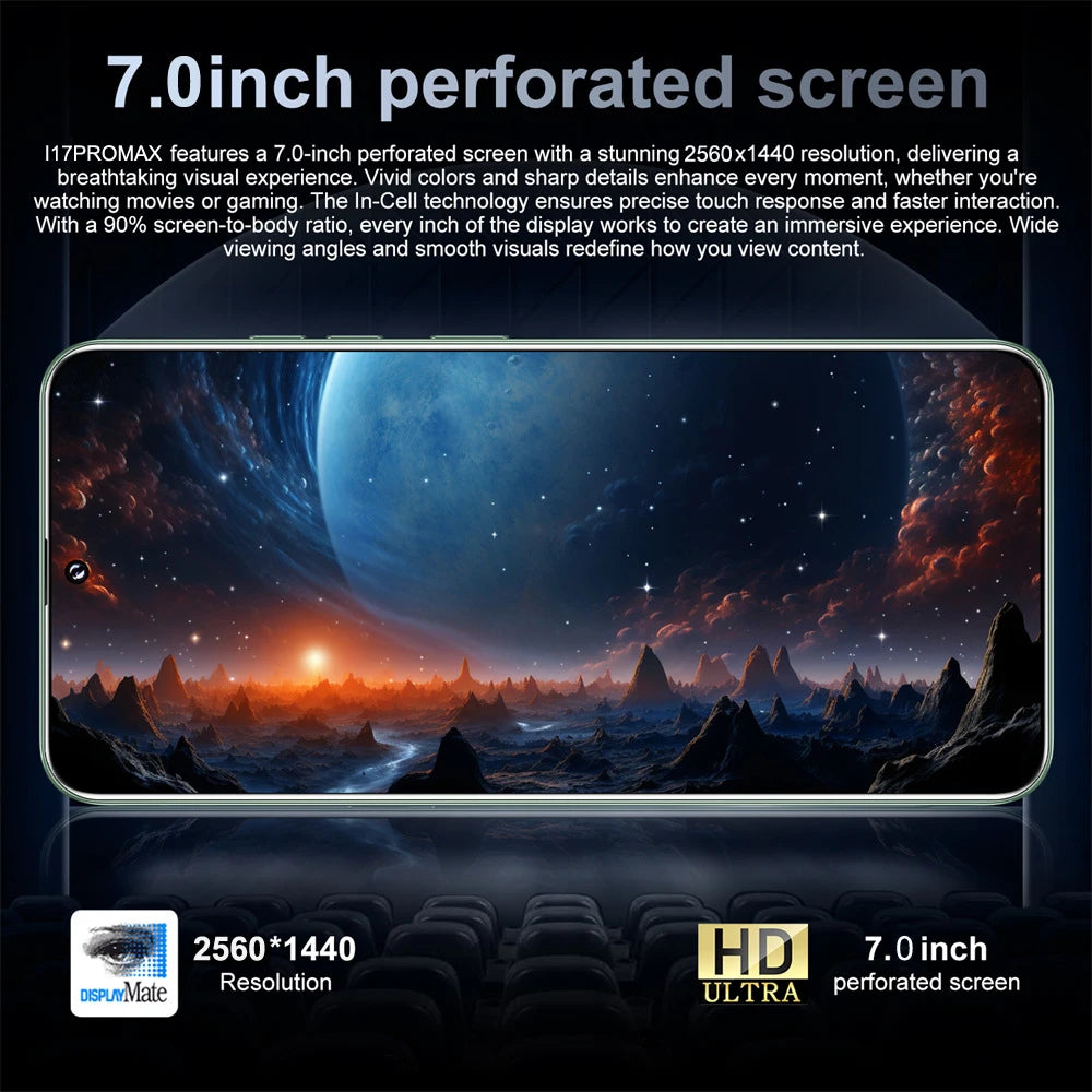 HOT i17 Pro Max téléphones portables 2026 nouveau Original 7.0HD 5G double carte double veille Smartphone 8000mAh Android 15 téléphones mobiles