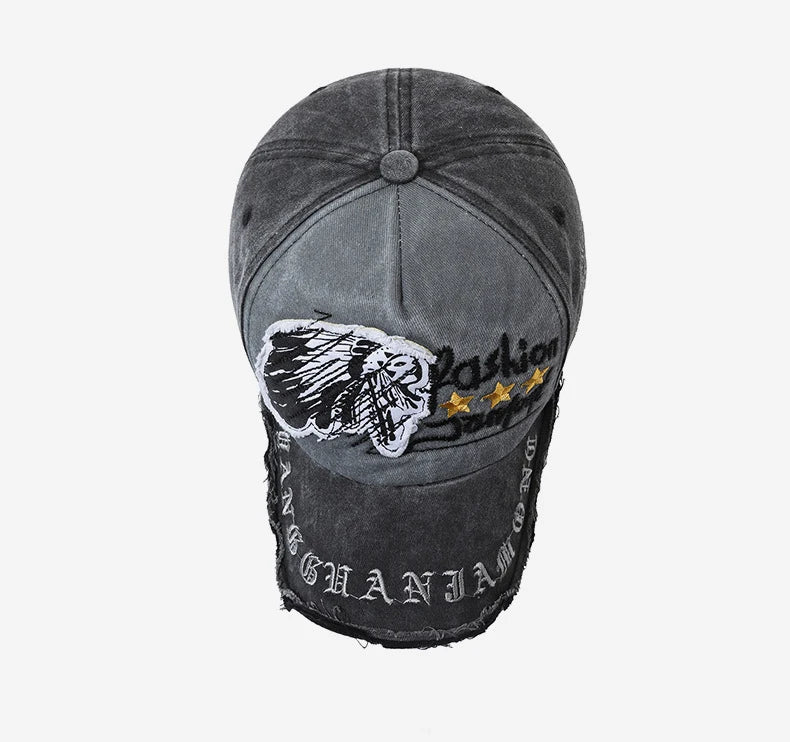 Gorra de béisbol retro desgastada informal para deportes al aire libre para cuatro estaciones, gorra de sol de primavera y otoño, gorra bordada con letras para hombres
