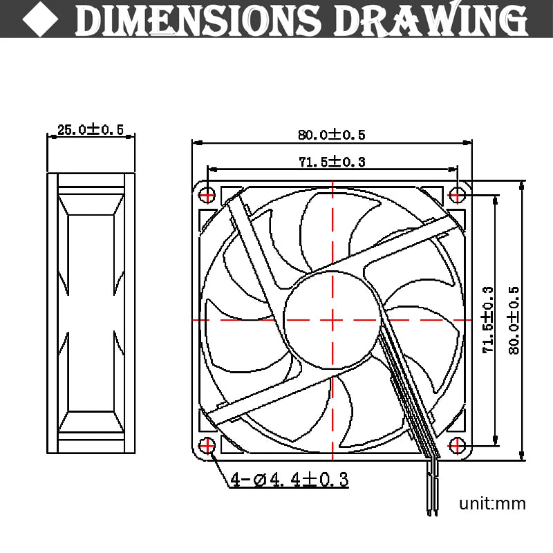 Ventilateur de refroidissement Gdstime 8025 2 broches 48V DC 5V 12V 24V 80mm, ventilateur axial USB à double roulement à billes 80x80x25mm, ventilateur de refroidissement pour boîtier PC 8CM