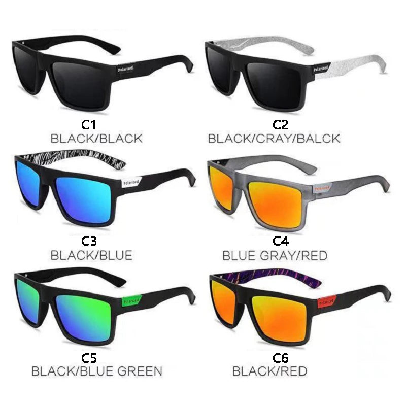Lunettes de soleil polarisées pour hommes — carrées, vintage, conduite, escalade, sport, cadeau Noël