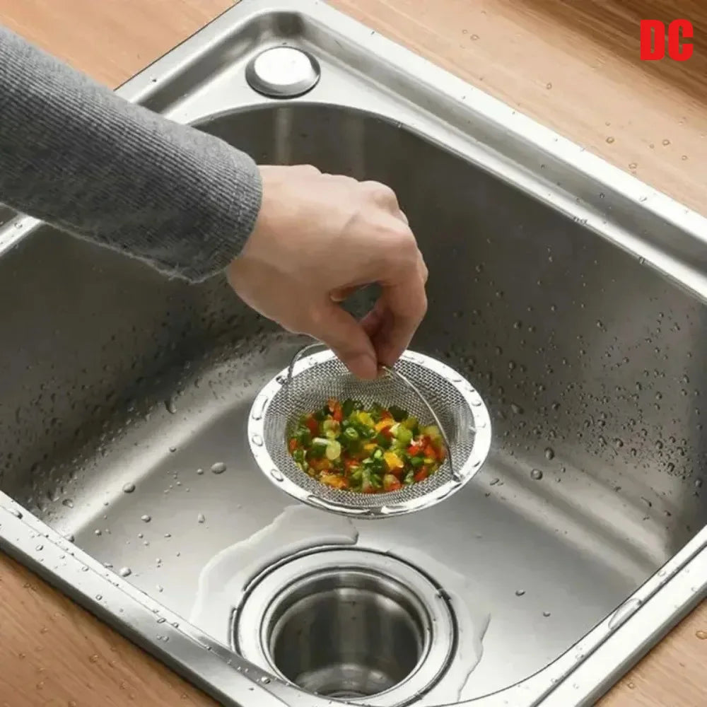 Filtro de fregadero de cocina de acero inoxidable, recogedor de residuos de alimentos/cabello, mantenga su bañera limpia, 1 pieza