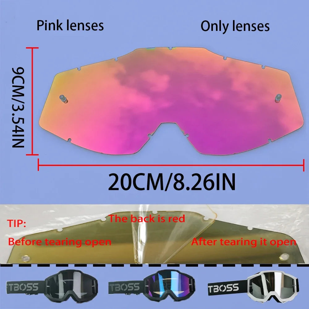 100 gafas de moto, lentes de carreras antipolvo a prueba de viento para hombres y mujeres, motocross, ciclismo, esquí al aire libre, gafas de bicicleta de cross