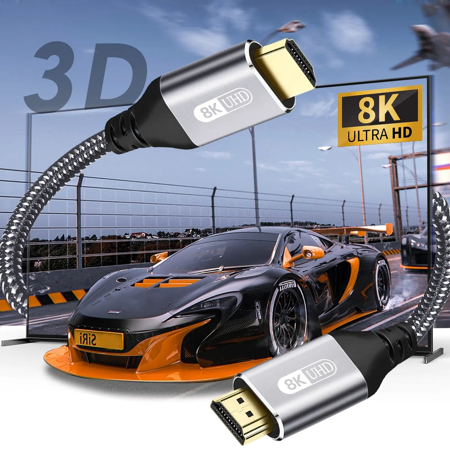 Câble HDMI 2.1 ultra haute vitesse — 8K 60Hz, 4K 120Hz, 48 Gbps, HDR, TV, PC, projecteur, console