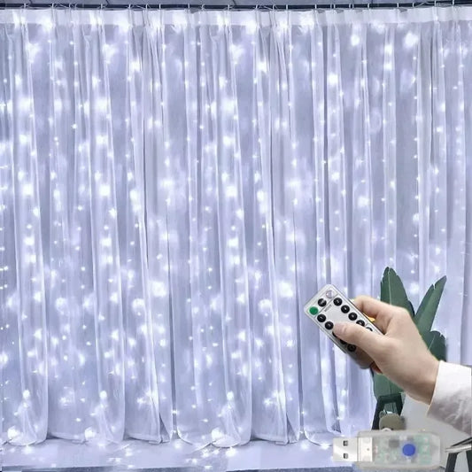 Guirlande lumineuse USB pour rideaux, 8 modes, lumières féériques, guirlande lumineuse pour sapin de Noël, lumières de fête, mariage, Noël, décoration de la maison, chambre à coucher