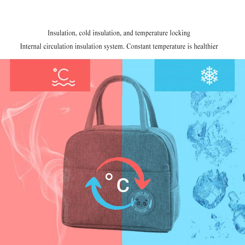 Sac à lunch en toile isotherme portable pour femmes et enfants, motif fonctionnel, glacière, nourriture thermique, sacs de pique-nique