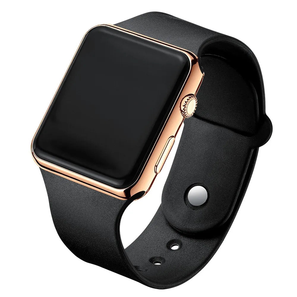 Digital Watch Simple Men Women Fashion Sport Electronic Watch LED Black Silicone Strap Casual Men's Watch Reloj Hombre