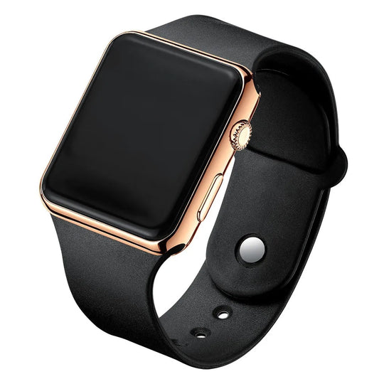 Digital Watch Simple Men Women Fashion Sport Electronic Watch LED Black Silicone Strap Casual Men's Watch Reloj Hombre