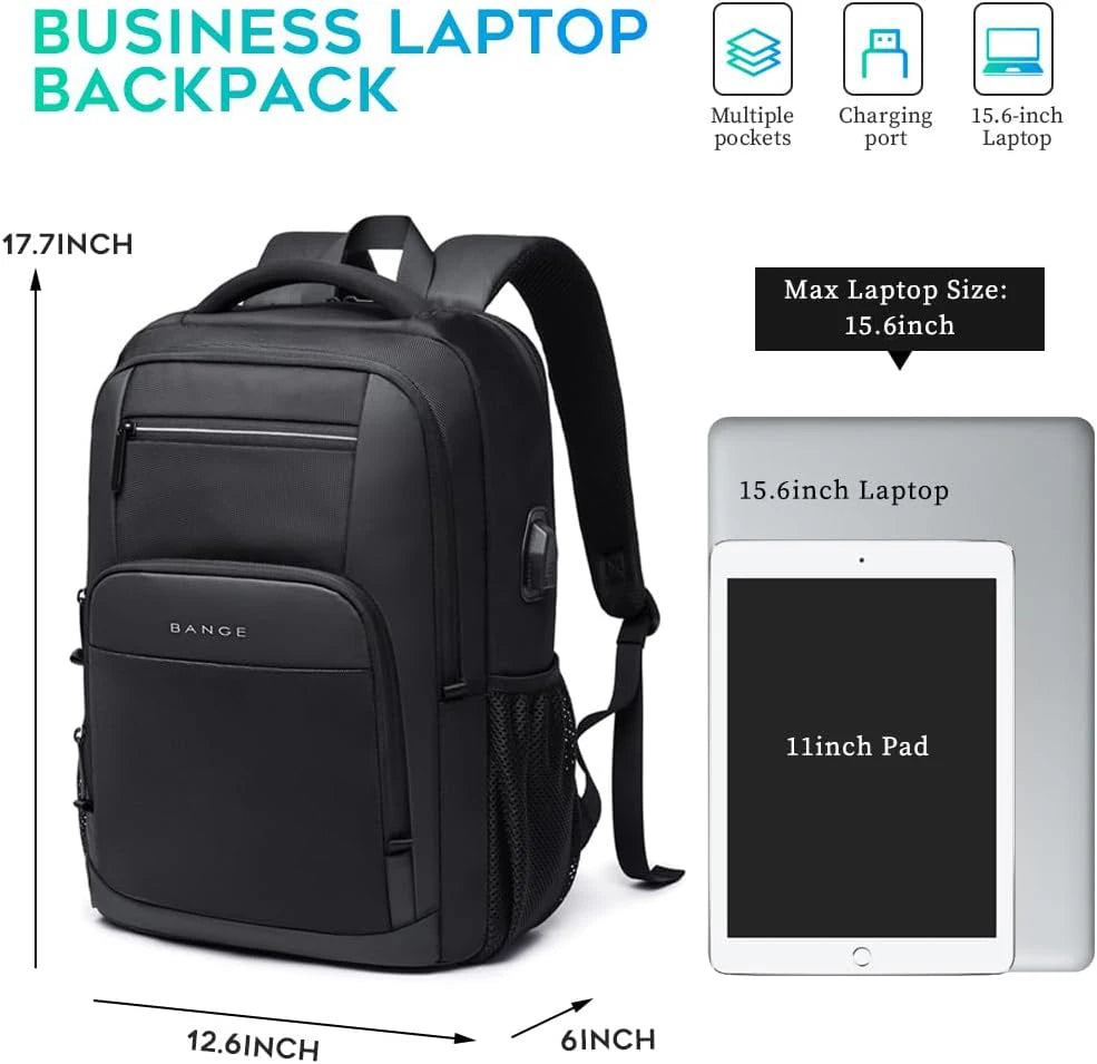 BANGE léger 15.6 pouces sac à dos pour ordinateur portable étanche USB Port de Charge multifonctionnel voyage randonnée sac d'école Mochila pour hommes