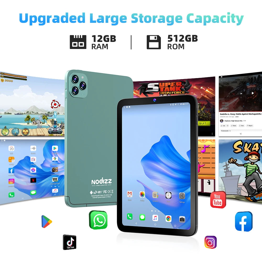 NPad 18 Pro 10.1 pulgadas Tablet Pad 1280*800 HD 12GB 512GB Android 14.0 7000mAh doble WIFI BT5.0 Tabletas con doble tarjeta SIM y doble cámara