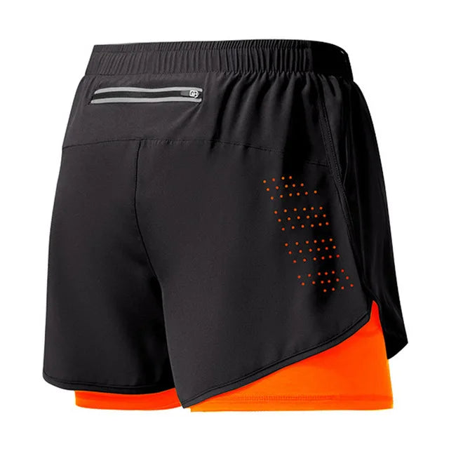 Short de course pour hommes, séchage rapide, Fitness, noir, Double couche, nouveau Sport, entraînement, musculation, pantalon court