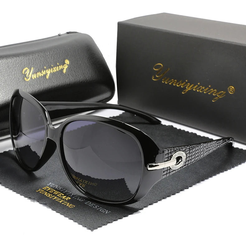 Lunettes de soleil polarisées pour femme — design mode classique, grand cadre, vintage