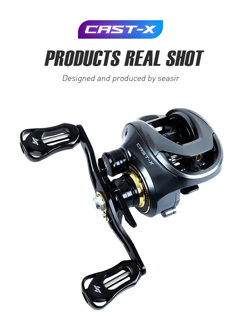 SEASIR Cast-X Baitcasting moulinet 7.3:1 HS rapport de vitesse aluminium Double bobine carbone poignée métal BFS Micro bobine de pêche en eau de mer fraîche