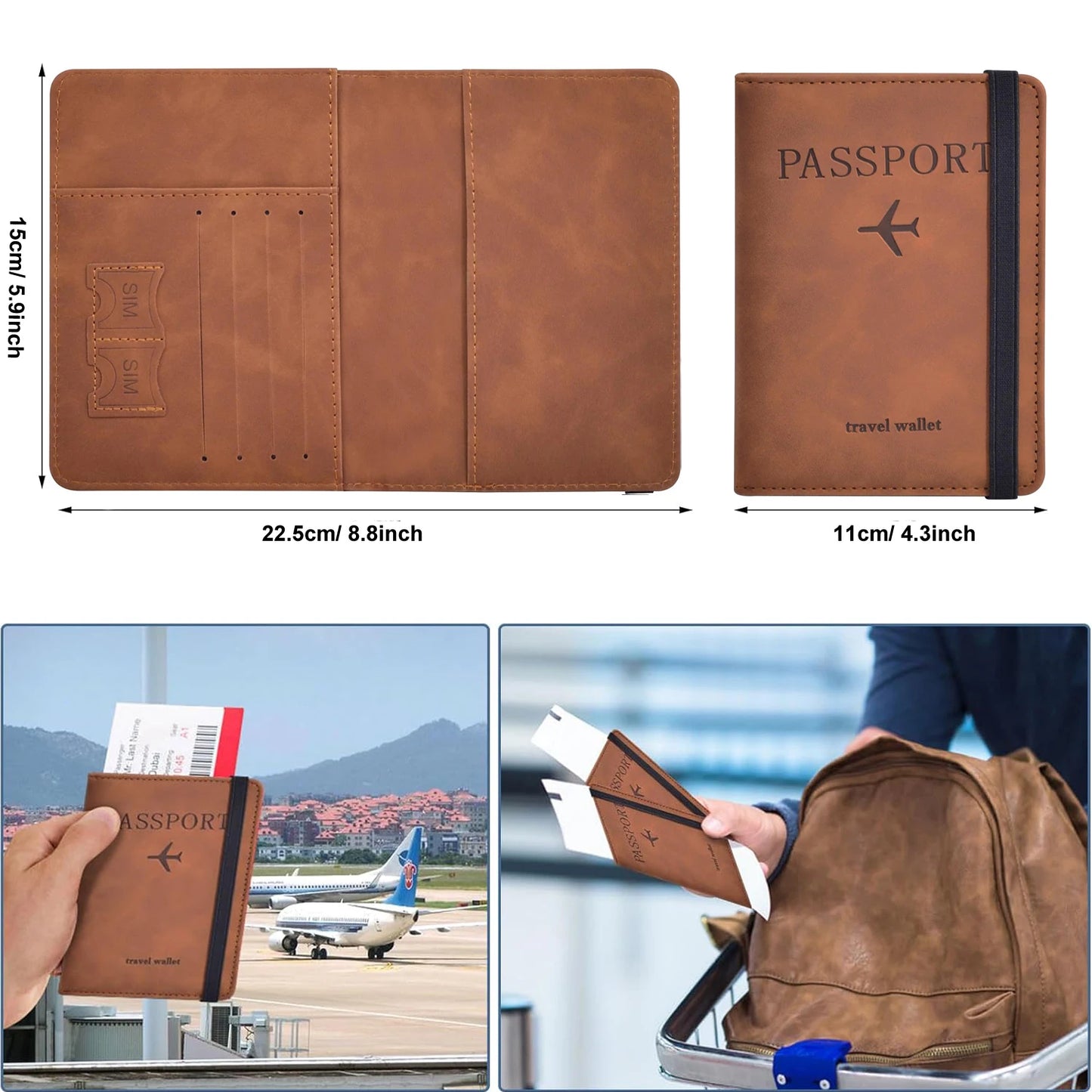 Portapasaportes para viaje Essentials, estuche cartera para accesorios de viaje, portapasaportes para mujer/hombre