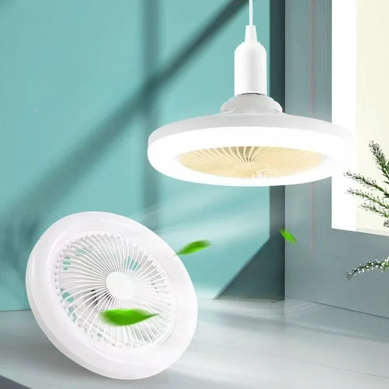 Ventilateur de Plafond Rotatif avec Télécommande, Lampe d'Éclairage, Convertisseur, Base d'Éclairage, Chambre à Coucher, Salon, Flamme ATA, 3 en 1