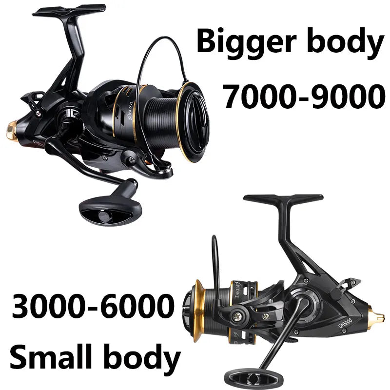 LINNHUE moulinet de pêche à la carpe moulinet QH3000-9000 fort Double traînée 20kg Carretilha Pesca moulinet de mer pêche bobine de rechange gratuite