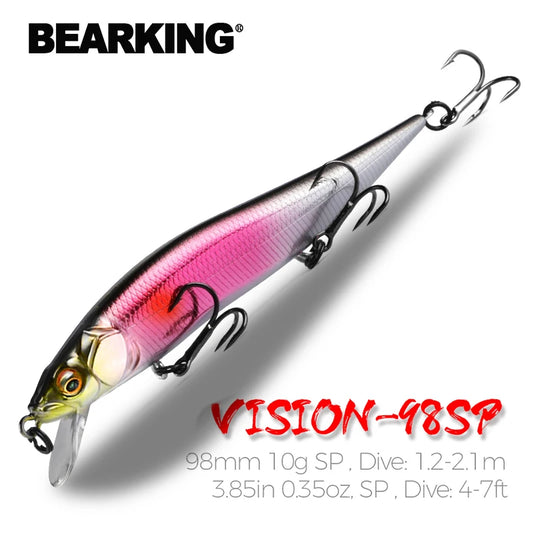 BEARKING 9.8 cm 10g SP plongée 2.1 m professionnel vairon Wobbler leurres de pêche qualité jerkbaits appât artificiel prédateur s'attaque
