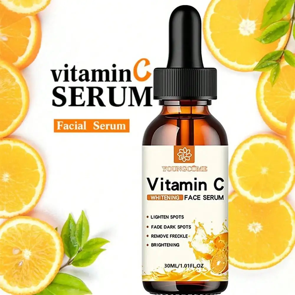 La esencia facial de vitamina C contiene ácido hialurónico, quita manchas oscuras, reparador, hidratante, esencia antienvejecimiento, cuidado facial de la piel 30ml