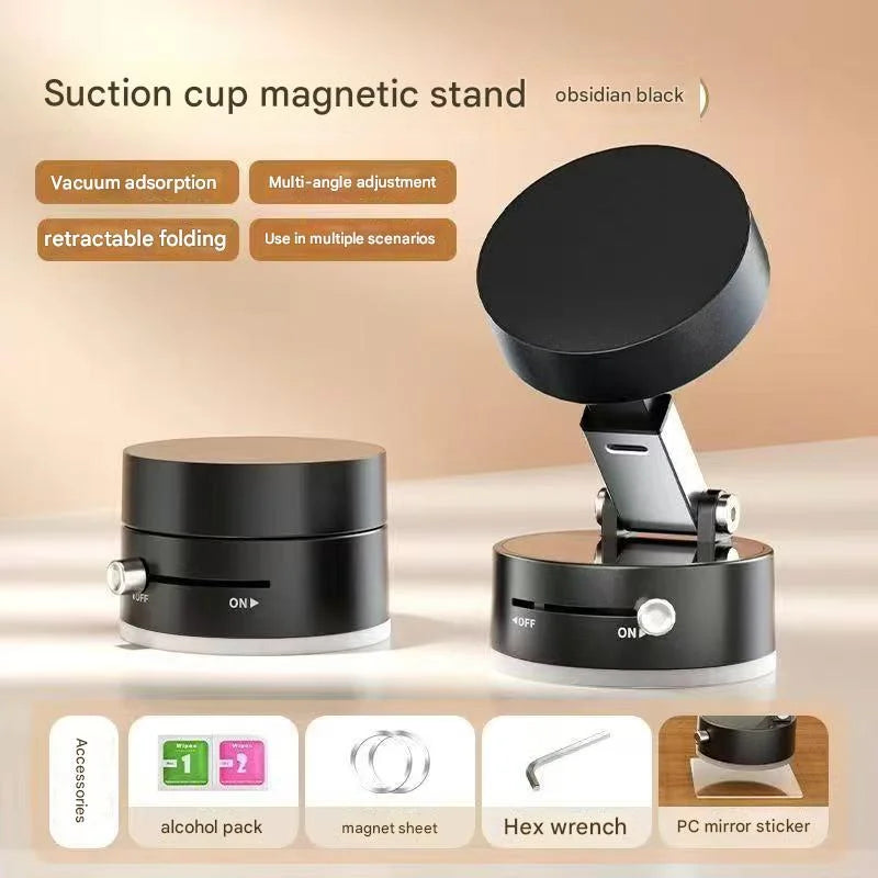 Support de téléphone portable magnétique pour voiture, adsorption sous vide, nouvelle ventouse magnétique rétractable pliable, portable, pour la maison et le bureau, 2025