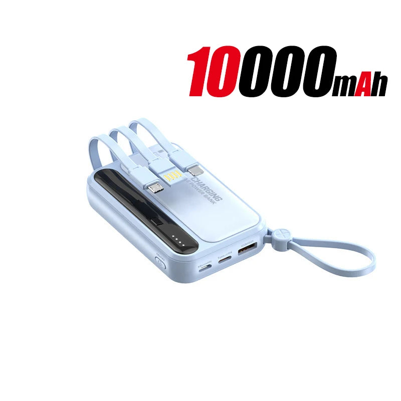Power Bank 120W grande capacité — 4 câbles intégrés, affichage numérique intelligent, portable