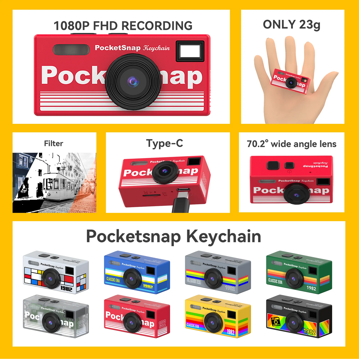 Mini petite caméra à pouce, écran haute définition de 0.96 pouces, porte-clés de poche pour fête d'étudiant, campus, caméra extérieure, photos et vidéos