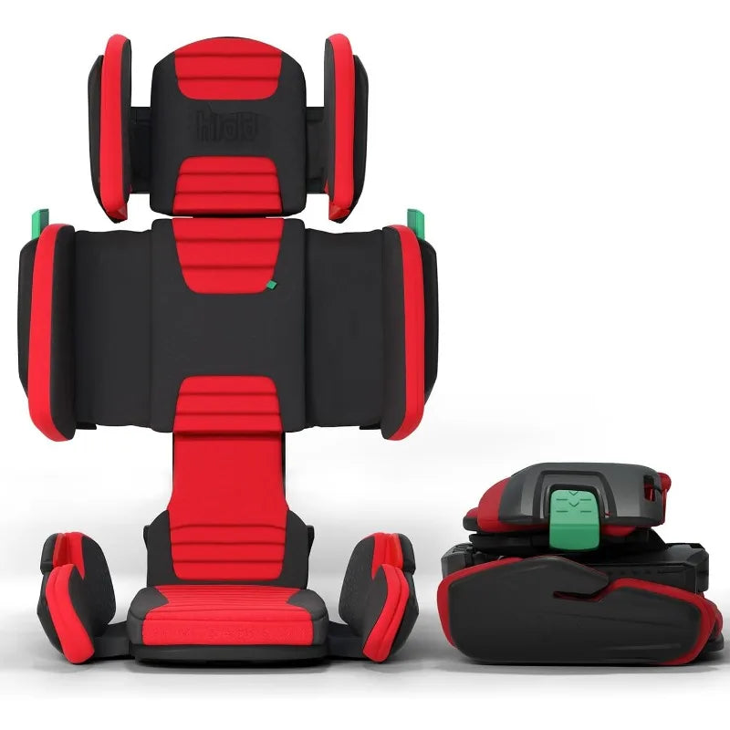 Hifold Asiento Elevador de Respaldo Alto Ajustable con Correa para Niños – Rojo Racing