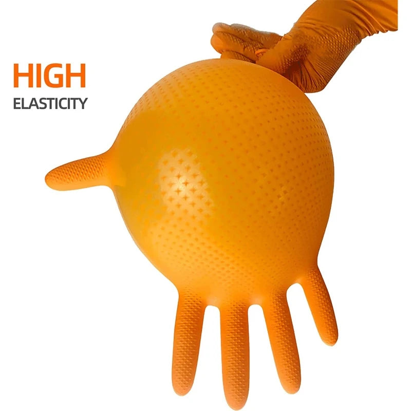 8mil Thick Nitrile Gloves, 30/50 Pieces, Industrial Disposable Gloves with Diamond Texture, Latex-Free, Heavy-Duty Mechanic Gloves for Automotive