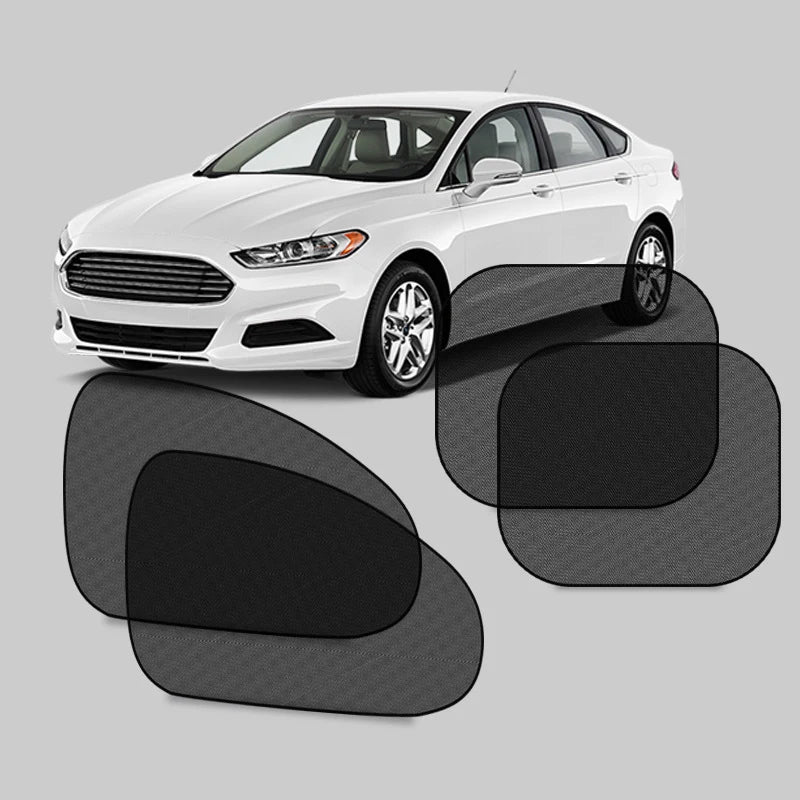 Pare-Soleil Fenêtre Voiture Protection UV — Avant Arrière Rideau Noir Été 2 Pièces