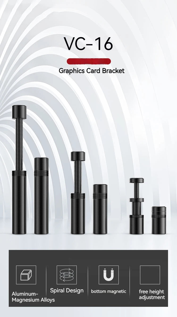 Support de carte graphique GPU, cadre de Support VGA, fond télescopique en aluminium et métal pour boîtier ITX MTX ATX, carte graphique
