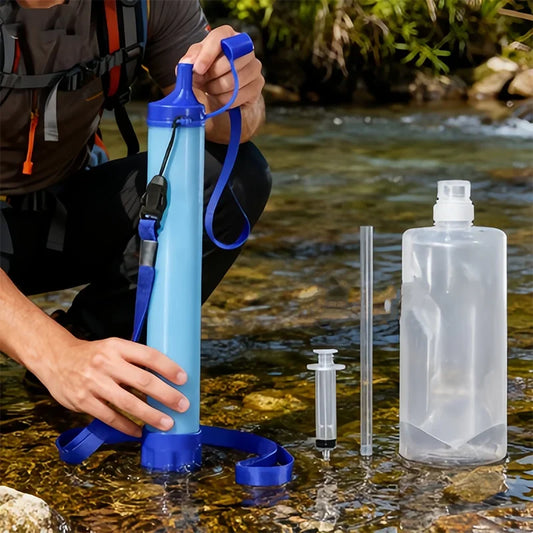 Filtre à eau extérieur 1 pièce, système de Filtration d'eau en paille personnel, purificateur d'eau de survie d'urgence pour Camping randonnée escalade