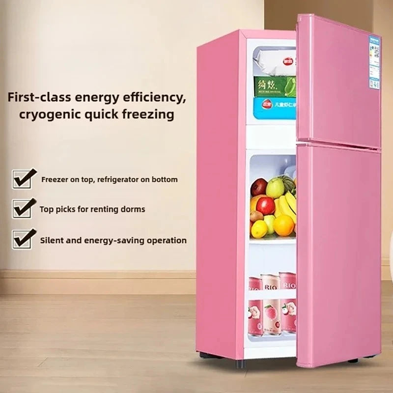 Réfrigérateur à Double porte pour salle de location, petit réfrigérateur domestique avec congélateurs profonds, réfrigérateur à économie d'énergie de premier niveau