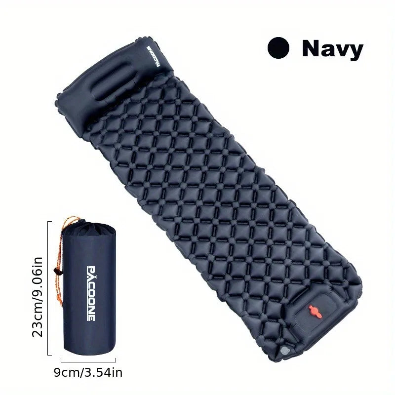 PACOONE – matelas gonflable de type presse pour Camping, imperméable à l'humidité, coussin de couchage d'extérieur, tapis d'air de plage, tente, coussin de voyage