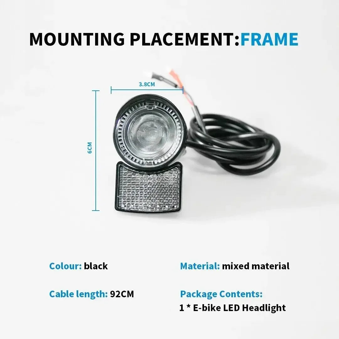 Faro LED de 6 V para scooter, para kit de conversión de motor de accionamiento central BBS01B BBS02B BBSHD, luz delantera impermeable para scooter