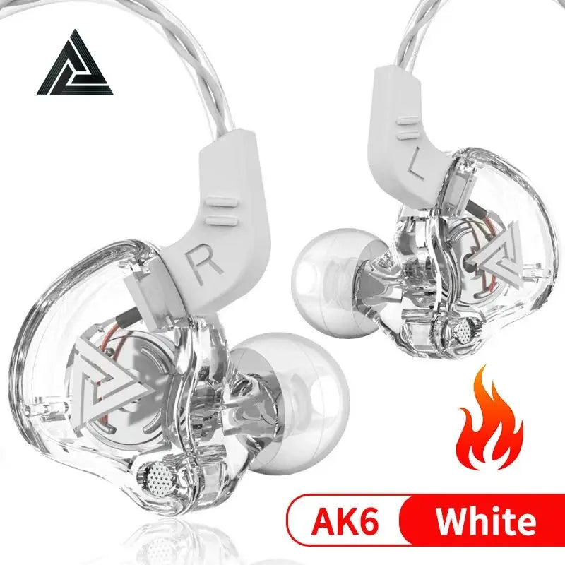 Original QKZ AK6 Copper Driver HiFi Wired Earphone 3.5MM Running Sports Headset Bass Stereo Headphone Music Earbuds In-ear with Mic
