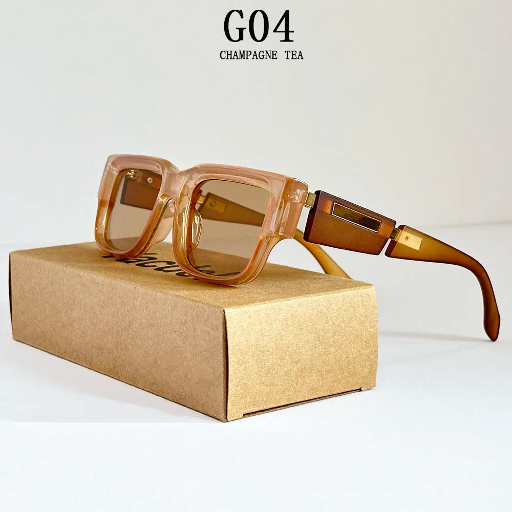 Gafas de sol cuadradas nuevas para hombre, lentes de sol de lujo para mujer, gafas de moda vintage para vacaciones de verano, Gafas de Sol Hombre Lunette Soleil Femme