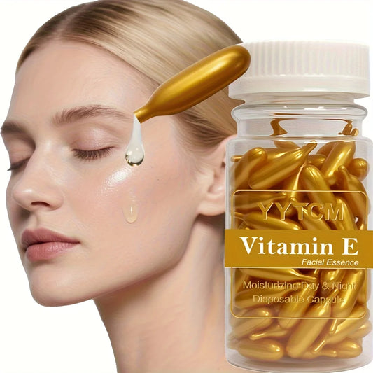 Vitamin E Serum Capsules, Single-Use Essence Capsules, Moisturizing and Hydrating Facial Skin, 90 Capsules/Bottle - 1 Bottle