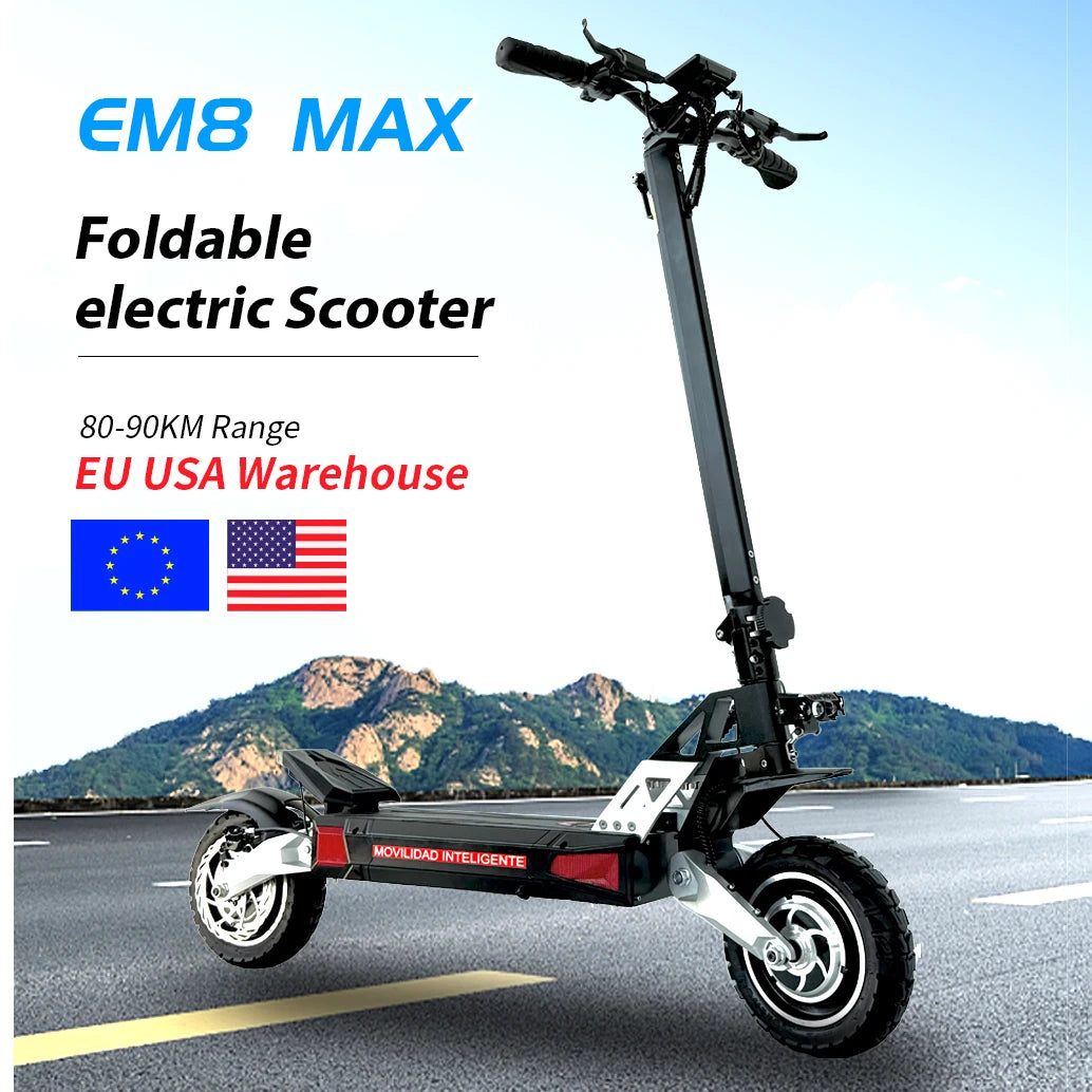 Patinete todoterreno de aleación de aluminio para adultos, patinete eléctrico plegable con doble suspensión, 52V, 30ah, almacén UE/EE. UU./Reino Unido