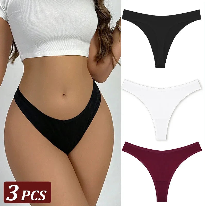 String Sans Couture Coton Femme — Lot de 3 Pièces Confort Quotidien
