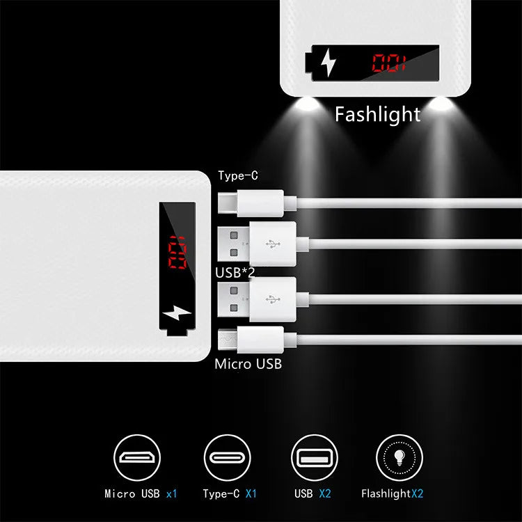 Boîtier de rangement pour batteries 8/10*18650 sans soudure, double USB, étui de batterie externe DIY, support de batterie 8/10*18650, chargeurs rapides PD