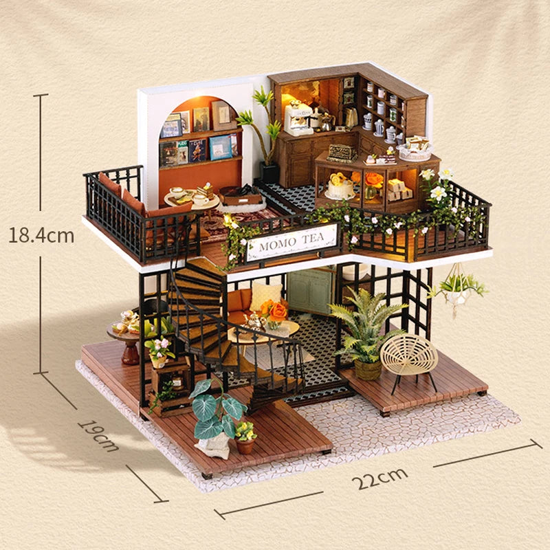 Wooden Dollhouse, 3D Puzzle, Building Model Kit, Small Room Toy Production, Bedroom Decoration with Furniture, Gifts