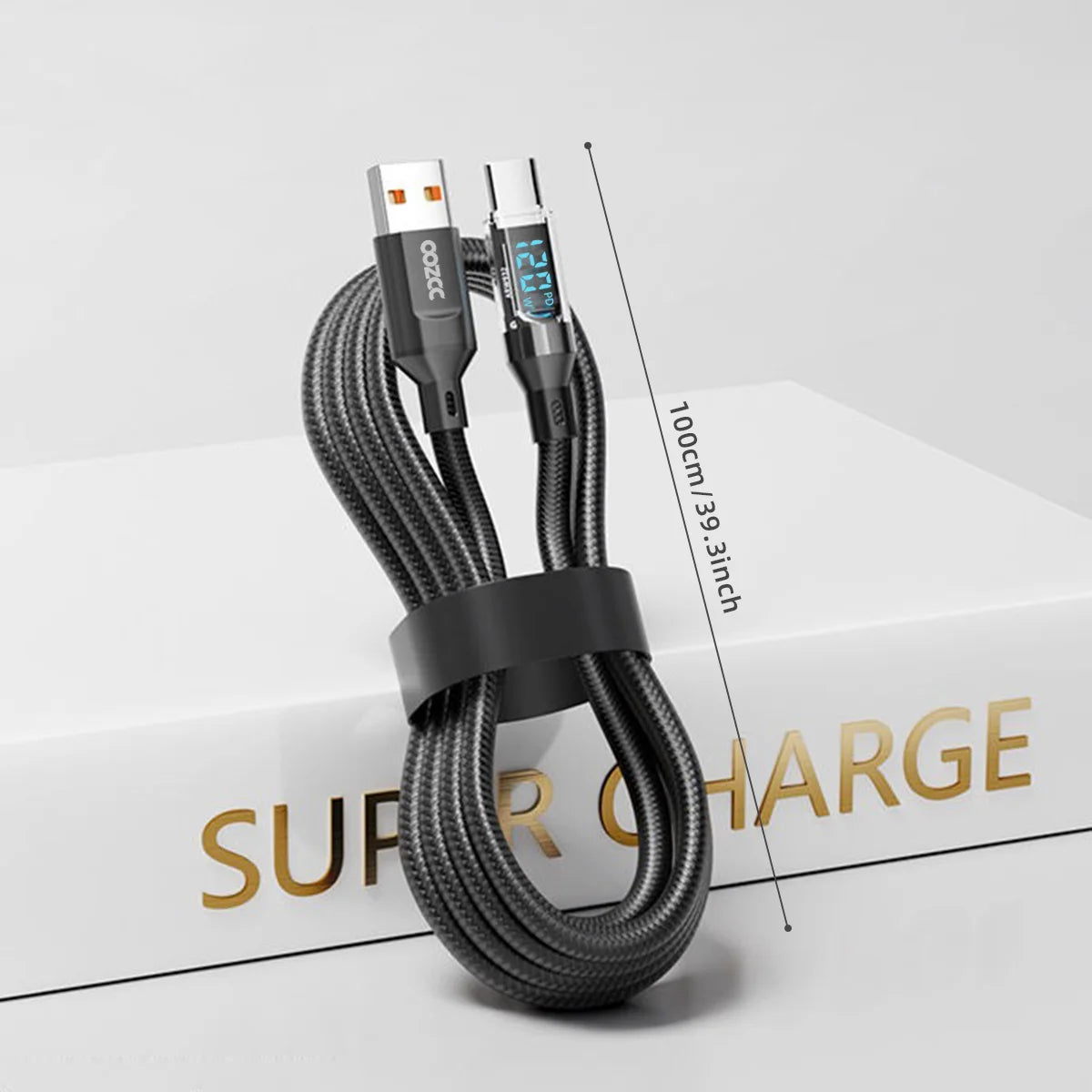 OOZCC Cable de pantalla LCD Watt, transferencia de datos de cable USB tipo C de carga ultrarrápida máxima de 120 W, USB A a Lightning para IPhone14 Pro